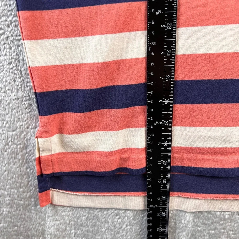 VTG Polo Ralph Lauren Mens XL Striped Polo Shirt Coral Navy White Made in USA